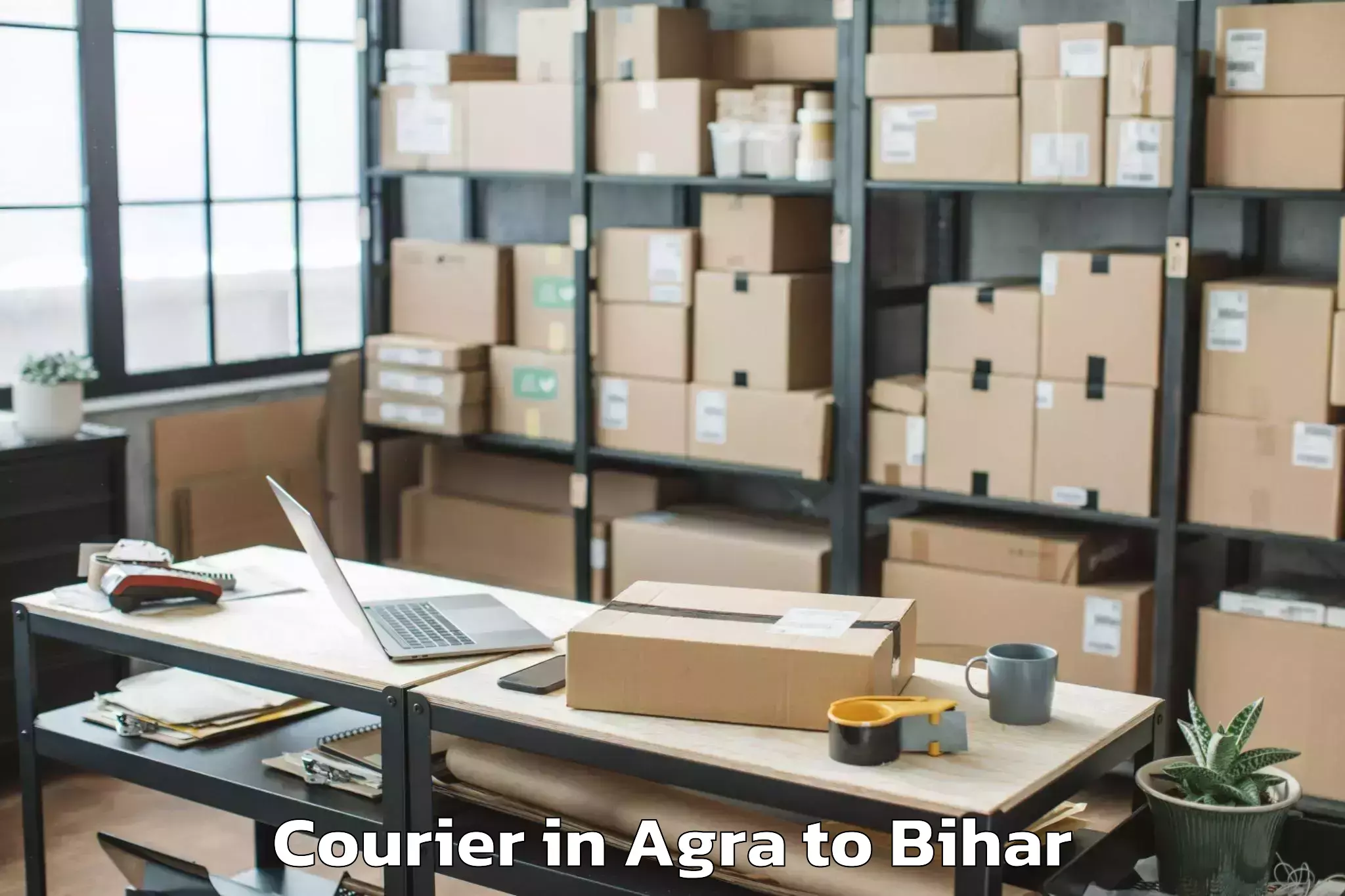 Easy Agra to Bairgania Courier Booking